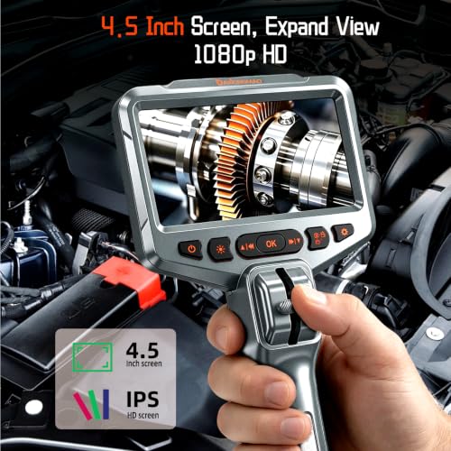 Daxiongmao Articulating Borescope, 1080P HD Inspection Camera with Lights