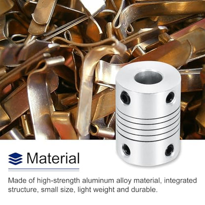 uxcell 2Pcs 4mm to 8mm Aluminum Alloy Shaft Coupling L25xD19 Flexible Coupler Beam for 3D Printer CNC Machine Encoders and Motors Shaft,Silver - size: 4mm to 8mm