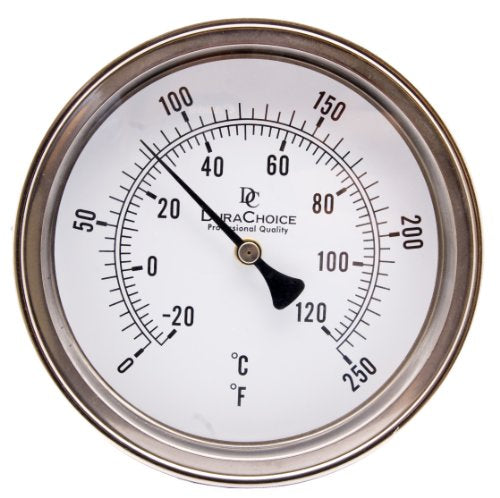 Bimetal Thermometer, 5" Face x 9" Stem, 0-250°F - size: [9" Stem, 0-250°F]