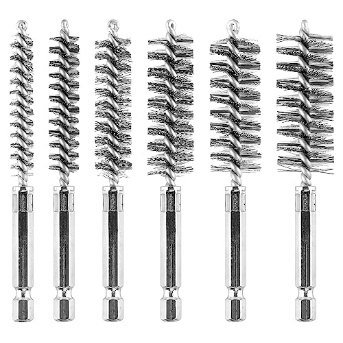 6Pieces Wire Brush Drill Bore Cleaning Brushes Set ﻿