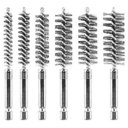 6Pieces Wire Brush Drill Bore Cleaning Brushes Set ﻿