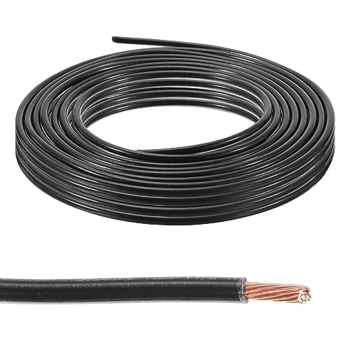 MECCANIXITY THHN Stranded Wire 50 Feet 10AWG Gauge Insulation Building Wire - UL Listed Copper Cable - PVC 600V Electrical Wire for Residential,Commercial,Industrial,Grounding - Black - color: Black, size: 50 Feet x 10 AWG