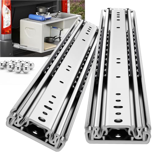 YENUO Heavy Duty Drawer Slides Full Extension Ball Bearing 12–60 Inch 500LB - size: 14 Inch, style: Load:500 lb (No lock) -W:76mm