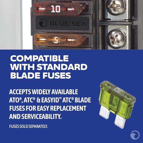 Blue Sea Systems ST Blade Fuse Block Compact 4 Circuit With Cover, 100 Amps, 5045 - color: With cover, style: 4 Circuit