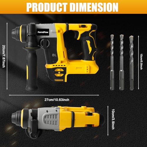 SDS Plus Rotary Hammer for Dewalt 20V Battery (No Battery) - color: Yellow