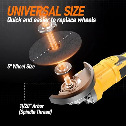 Cordless Angle Grinder Fit for Dewalt 20V Max Battery (Yellow and Black)