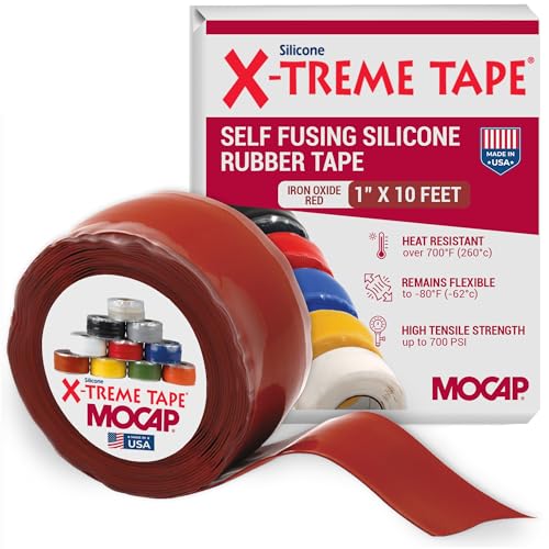 X-Treme Tape Self Fusing Silicone Tape - 1'' x 10 Ft Roll - Iron Oxide Red - color: Oxide Red, size: 1" wide x 10 ft long