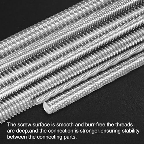 M METERXITY 5Pcs Fully Threaded Rod M4x170mm Right Hand Thread Bar Studs - size: M4x170mm