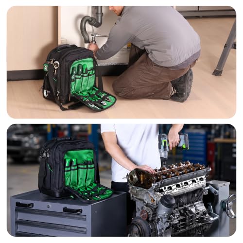 SK 15-Inch Tool Bag, Heavy Duty 1680D Tool Bag Organizer with 24 Pockets