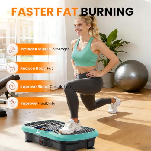 AXV Vibration Plate Exercise Machine Fitness Platform Body Vibrating Board - color: SLIM.GREEN