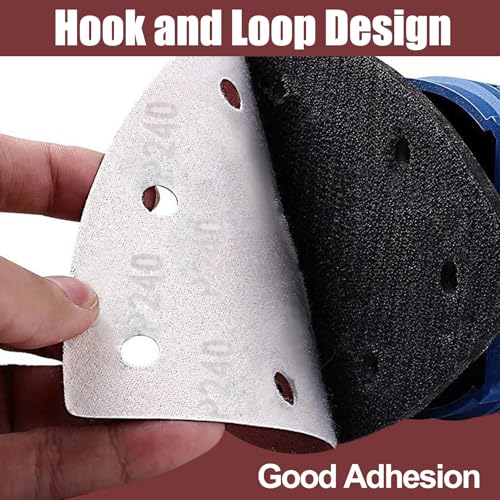 30 Pcs Mouse Sander Pads 240 Grit 6 Hole Hook and Loop Sandpaper for Detail Sander Sanding Disc - style: 240 Grit