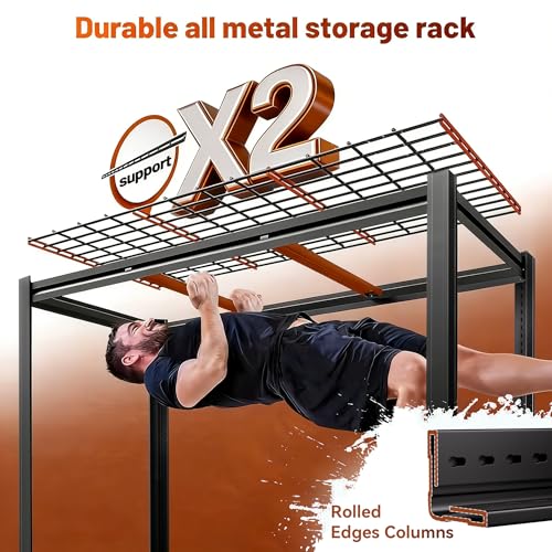 Extra Large 84" Hx 62.12" Widex 24" D Adjustable Industrial Metal/Steel 6-Shelf-Storage-Rack Heave Duty Utility Tall Garage/Warehouse Shelving Shelves Unit/System for Bin/Shed, Black - size: Grid-5T-83.8"H×62"W×23.6"D