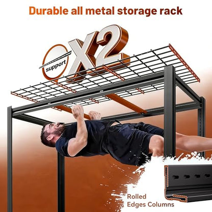 Extra Large 84" Hx 62.12" Widex 24" D Adjustable Industrial Metal/Steel 6-Shelf-Storage-Rack Heave Duty Utility Tall Garage/Warehouse Shelving Shelves Unit/System for Bin/Shed, Black - size: Grid-5T-83.8"H×62"W×23.6"D