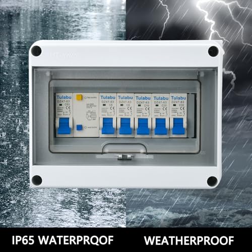 8 Way Miniature Circuit Breakers 220V 40A, IP66 for Indoor/Outdoor - style: 8 WAY-8.3*6.5*3.9 Inch