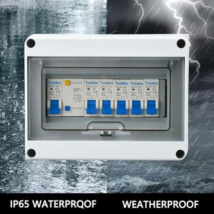 8 Way Miniature Circuit Breakers 220V 40A, IP66 for Indoor/Outdoor - style: 8 WAY-8.3*6.5*3.9 Inch