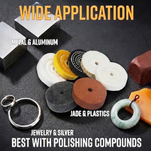 7 Pcs 3 Inch Buffing Polishing Wheel with 3/8'' Arbor Hole