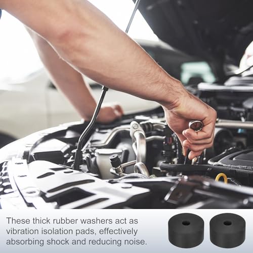 uxcell 25Pcs Rubber Spacers, 12mm OD, 6mm ID, 7mm Thick Black Round Anti Vibration Rubber Pads Isolation Bushings Washer for Home Cars Boat(0.47" OD x 0.24" ID x 0.28" Thick) - size: 40mm OD x 8mm ID x 20mm Thick