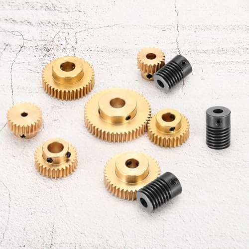 uxcell Worm Gear Set Right Rotation 25T 0.5 Module 1:25 Reduction Rate - size: Gear-4mm, Rod-4mm Bore, style: 0.5M-25T