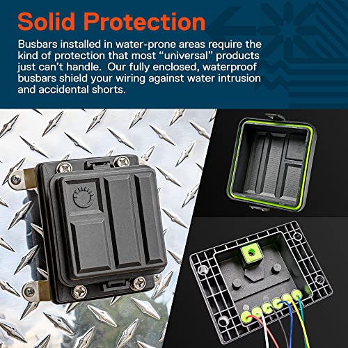 TRUE MODS 12V-48V Power Distribution Block Battery Terminal Ground Bus Bar