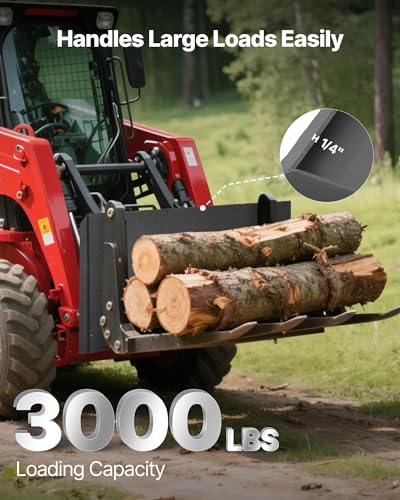 VEVOR 1/4 in Skid Steer Mount Plate, Universal Quick Attach Mount Plate, Easy to Bolt, 3000lbs Load Capacity, Heavy Duty Steel Loader Plates Compatible with Kubota Bobcat Skid Steers & Tractors - size: 1/4 Inch