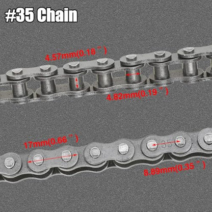 YOXUFA #35 Roller Chain for Mini Bike Coleman CT100U CC100X Baja Doodle Bug Dirt Bug Racer DB30 Motovox MBX10 MBX11 MMB80 Predator 79cc 97cc 100cc Engine Powersports Parts 140 Links Drive Chain - size: 140 Links