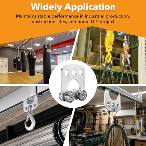 4 Wheels Trolley Assembly Rollers Four Bearing Trolley Assembly Rollers for Unistrut Trolley 1-5/8" Wide and All 1-5/8" or Taller Strut Channel 4PCS