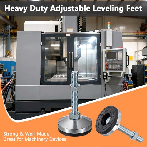 4 PCS Machine Leveling Feet,7500 lb Total Static Load, M16-Thread 3.1'' Dia - size: D80xM16x100