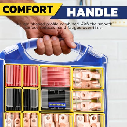 haisstronica 240PCS Battery Cable Lug & Heat Shrink Kit AWG 8/6/4/2/0/00 - color: Bare Copper, size: 240 PCS