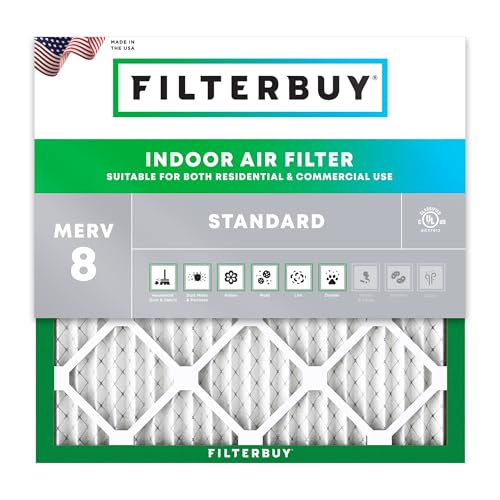 Filterbuy 10x10x1 Air Filter MERV 8 Dust & Allergy Defense (1-Pack) - size: 10x10x1