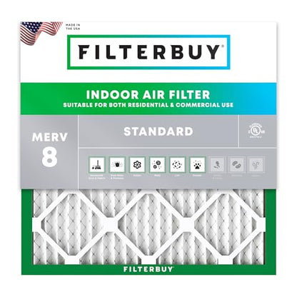 Filterbuy 11.25x11.25x1 Air Filter MERV 8 Dust & Allergy Defense (1-Pack) - size: 11.25x11.25x1