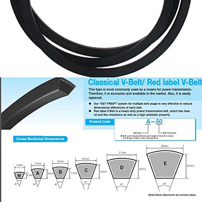 SPZ630/3V250 Drive V-Belt, Industrial Power Rubber Transmission Belt - size: SPZ630/3V250