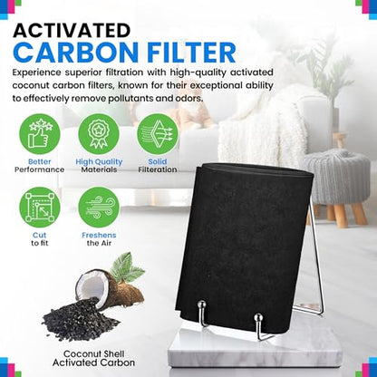 Bagean Cut to Fit Activated Carbon Filter Sheet 20” x 48” Carbon Air Filter - size: 20" x 48" x 0.2"