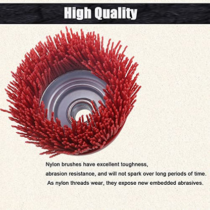 4" Nylon Cup Brush for Angle Grinder, 5/8" 11 Thread, 1/4" Drill Arbor - style: 1 Pack