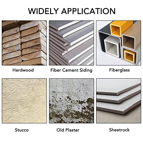 3-1/2 Inch Carbide Grit Hole Saw Cutting Through Stucco, Plaster, Cement Board, Drywall, PVC with 1-1/2" Depth, Up to 3X Faster