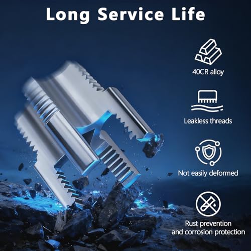 4Pcs PVC Pipe Threader Tool Kit, 1/2'' and 3/4'' Dies Internal & External Threading Tool for Electric Drill, Dual-Function Pipe Thread Cutting Kit for PVC/PPR