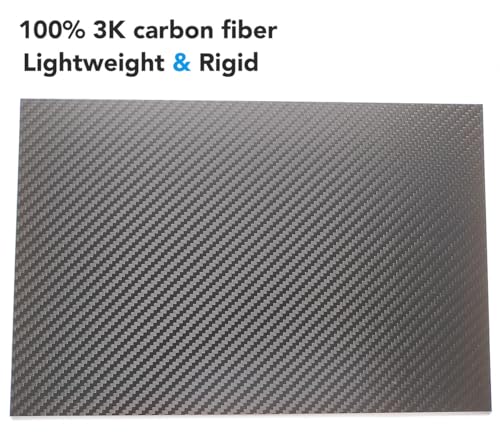 cncarbonfiber 1mm 300x400mm 100% Carbon Fiber Sheet Laminate Plate Panel 3K Twill Matte Finish - size: 300x400x1.0mm, style: Twill Matte Finish
