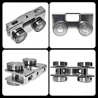 4 Wheel Trolley Assembly Rollers, Upgraded Load & Stable Silent Roller Trolley Compatible with 1-5/8" Wide and Taller Strut Channel, P1000/ P5000 Series (Silver 4 Pack) - color: Silver 4 pack
