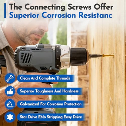 #10 x 4 Deck Screws Wood Screws, Torx Flat-Head Exterior Screws, T25 Star Bit Included(365PCS 5LB Box) - size: #10x4"