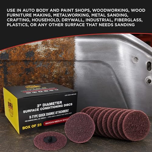 Dura-Gold 3" Surface Conditioning Discs Maroon Medium Sanding Grit Bx of 25 - style: Medium
