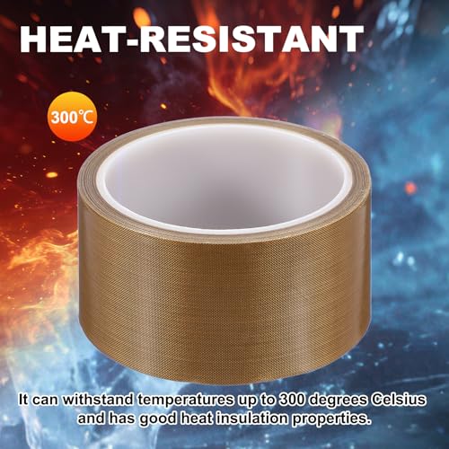 uxcell 1 Roll High Temperature PTFE Tape, 2" x 32.8ft Heat Shield Tape - size: 2" x 32.8ft x 0.18mm Thick