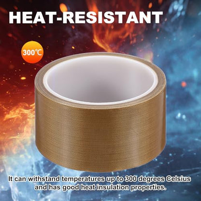 uxcell 1 Roll High Temperature PTFE Tape, 2" x 32.8ft Heat Shield Tape - size: 2" x 32.8ft x 0.13mm Thick