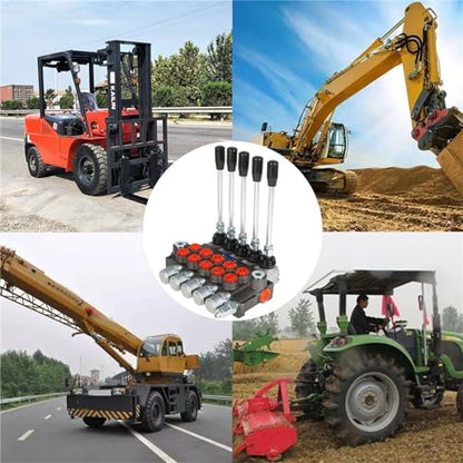 Hydraulic Control Valve, 5 Spool 13 GPM 3600 PSI SAE Ports, Double Acting Hydraulic Valve for Tractors Loaders Log Splitters
