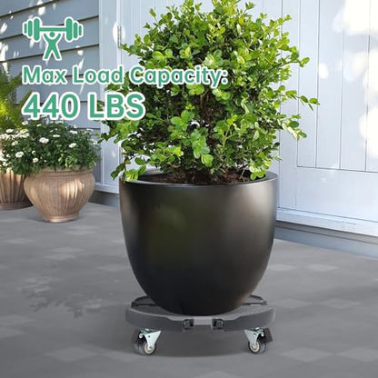 W B D WEIBIDA Round Dolly with Wheels Heavy Duty, Adjustable Pot Dolly 16-20 Inch, Large Plant Mover Indoor Outdoor, Muti Functional Rolling Dolly Cart for Trash Can, Keg, Drum, Barrel - color: Gray