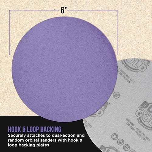 Dura-Gold 6" Purple Film Ceramic Sanding Discs, 50 Disc Variety Pack, H & L - style: Variety Pack