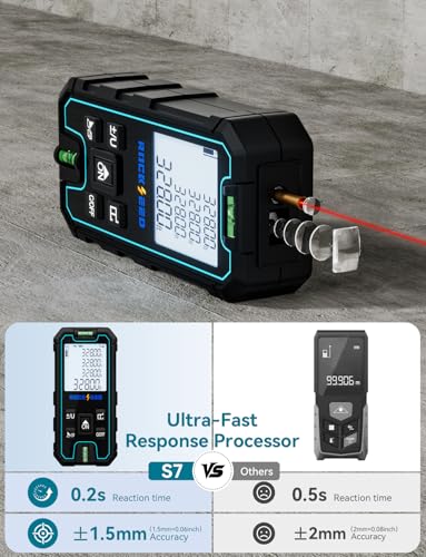 Laser Measuring Tool 165 Feet, RockSeed Portable Laser Measure, Digital Distance Measurement with 2 Bubble Levels, Laser Tape Measure with 5 Units Conversion - color: Deep Blue