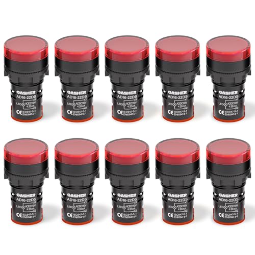 GASHER 10PCS 110V 20mA Energy Saving Indicator Light Red - color: Red