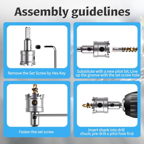 16mm TCT Hole Saw, 5/8", Heavy Duty Titanium Pilot Drill Bit - size: Φ16