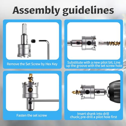 15mm TCT Hole Saw, 0.59", Heavy Duty Titanium Pilot Drill Bit - size: Φ15