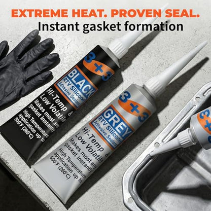 RTV Silicone Gasket Maker, Grey, 2-Pack - color: Grey 2Pack