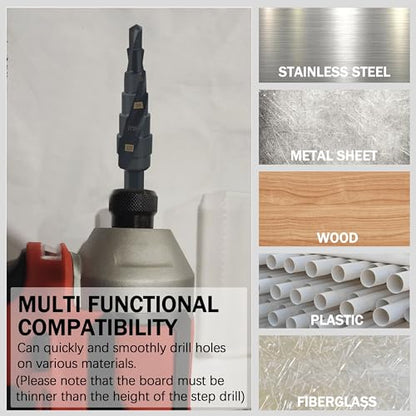 48-89-9241 Shockwave Step Drill Bit, 1/4" - 1/2" for Milwau-kee